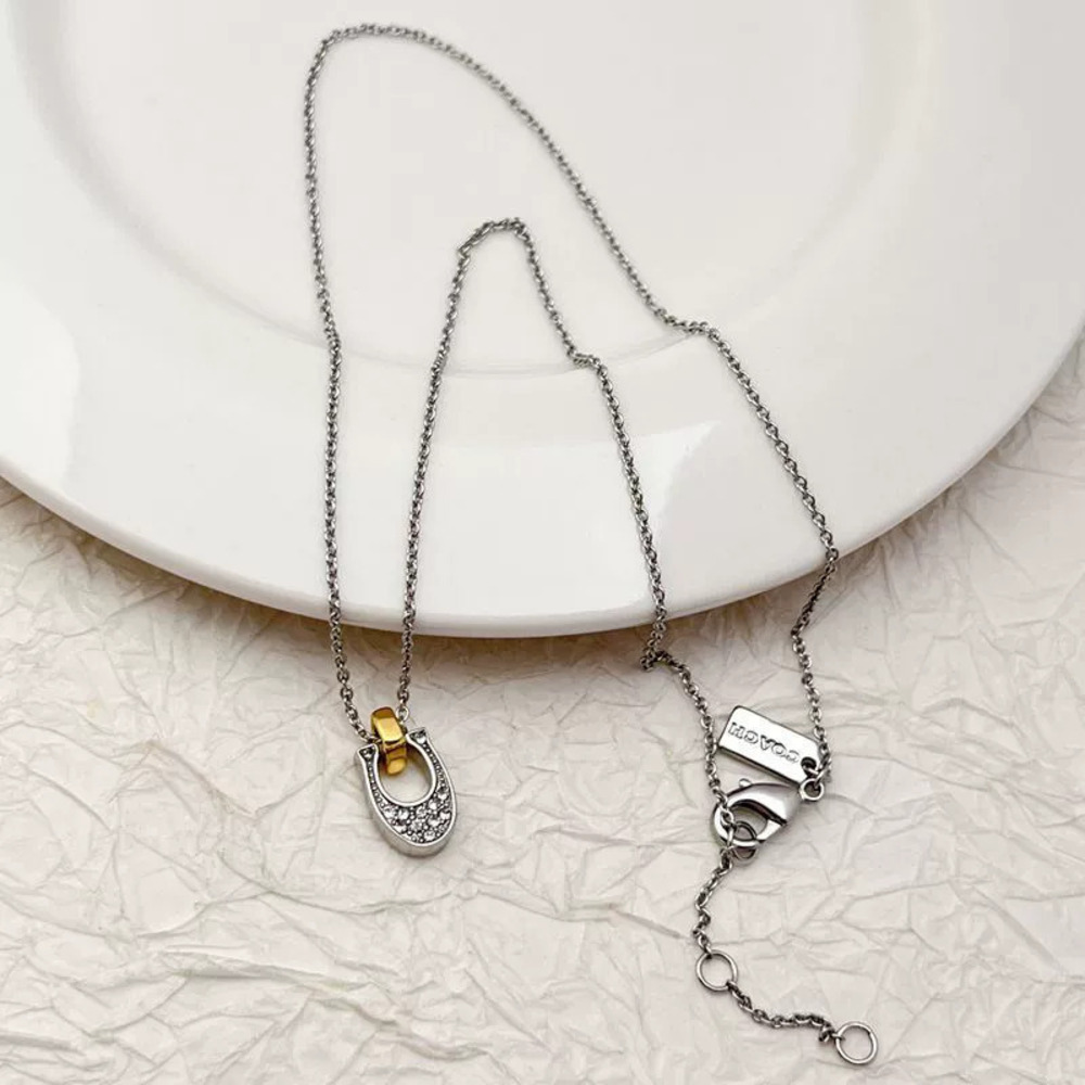 Coach Full Diamond Letter Choker Necklace